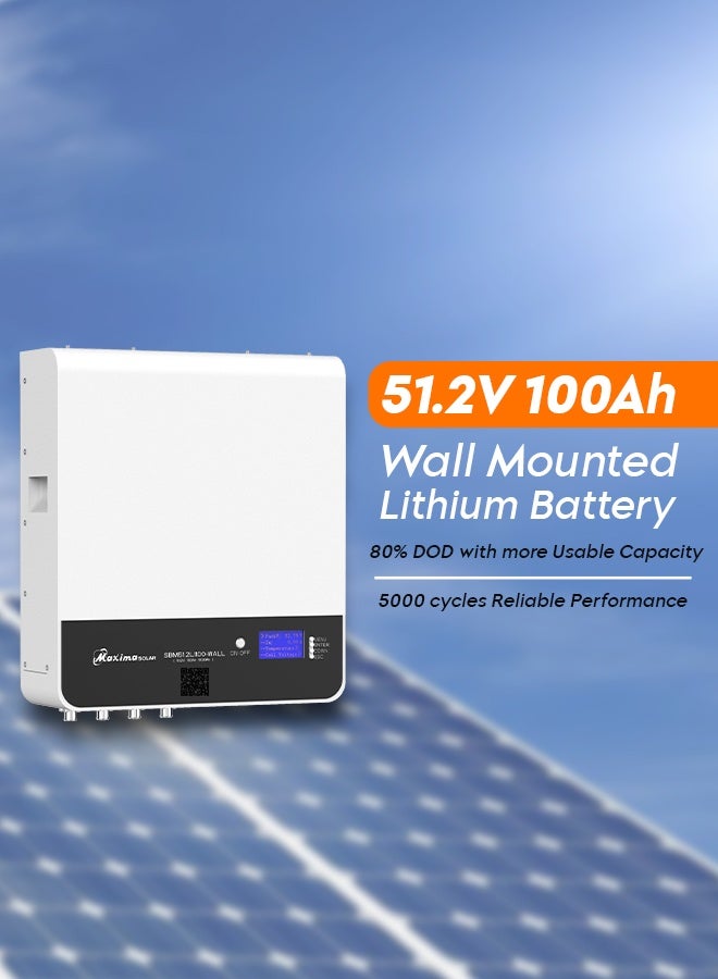 ماكسيما بطارية ليثيوم جدارية من ماكسيما سولار، 51.2 فولت، 100 أمبير/ساعة - Image 2